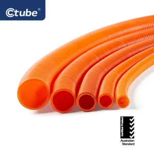 orange corrugated conduit pipe
