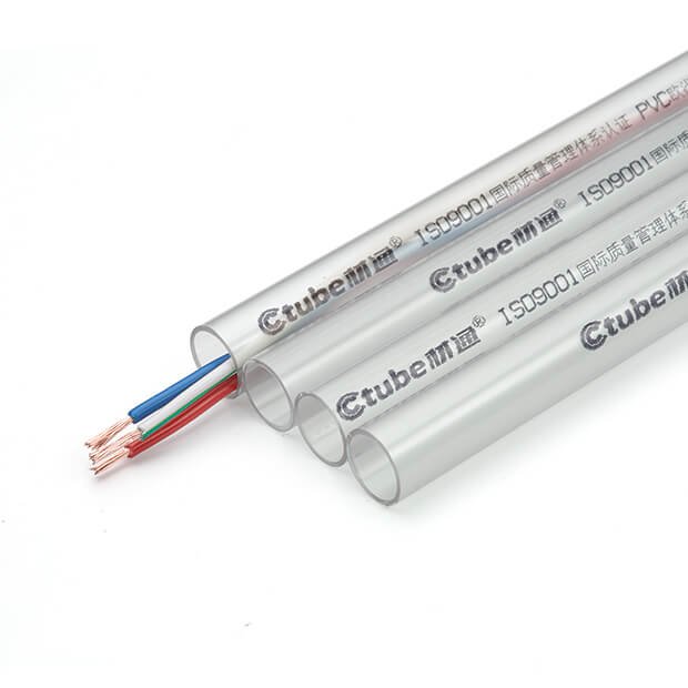 clear pvc eletctrical conduit with cable